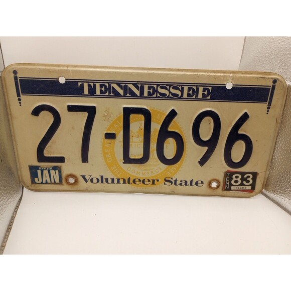Vintage 80's 1983 Tennessee License Plate 27-D696 Man Cave Decoration Garage - Picture 1 of 2
